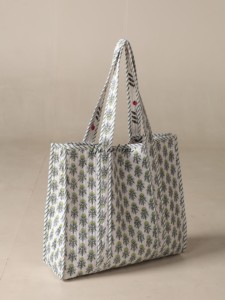 OEM Assorted Jaipur Buta Quilted Cotton Tote <b>Bag</b> - Eco-Friendly Boho <b>Reusable</b> Shopper Handbag - Product Image 1