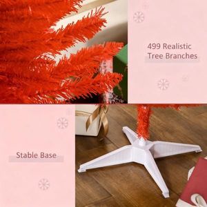 Albero di Natale Rosso a Forma di Matita con 499 Punte Realistiche e Supporto in Plastica - Product Image 3