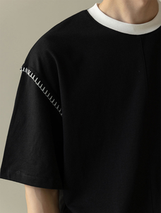 Nouveau T-shirt d'été pour homme à manches courtes, en coton peigné, à col rayé, style décontracté et professionnel, haute qualité à prix bas - Product Image 5