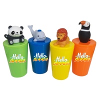 Vaso Ecológico de Plástico 3D de 400 ml con Tapa, Pajita y Adornos de Panda para Regalos, 2024