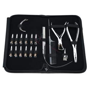 ชุดอุปกรณ์ต่อผมสีเงิน พร้อมคลิปหนีบ ห่วงล็อค ไมโครบีด คีมหนีบและถอด สำหรับต่อผมแบบไมโครริง นาโนริง และไอทิป - Product Image 1