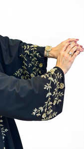 Best Luxurious Women Kaftan Abaya Dress Handmade Turkish Floor Length Long Sleeve Soft Breathable Polyester Floral Loose Fit - Product Image 4