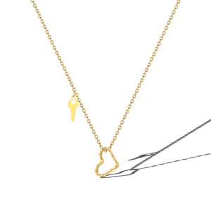 Collar con Colgante en Forma de Corazón para Mujer en Acero de Titanio con Baño de Oro Electrolítico, con Acabado Dorado - Product Image 6