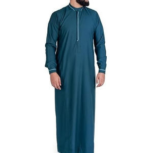 Thobe islamique anti-rides pour homme, tissu facile d'entretien, toucher doux, thobe islamique de qualité supérieure pour la mosquée - Product Image 1