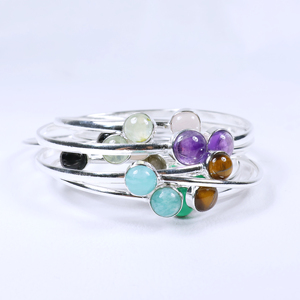 Wholesale Multi-Gemstone Spiral Bangle <b>Bracelet</b> 925 Sterling <b>Silver</b> Plated Adjustable Wrap <b>Cuff</b> Jewelry for Women - Product Image 2