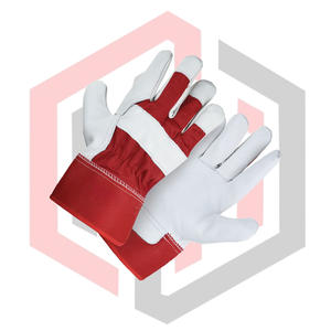 Gants de travail en cuir de veau rouge beige, résistants aux déchirures, respirants, antistatiques, paume en cuir, pour la lutte contre l'incendie, sans silicone, anti-impact - Product Image 2