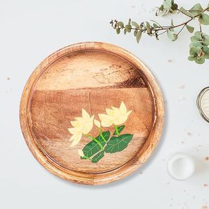 Bandeja de Servicio de Madera, Duradera y Elegante, para Servicio de Alimentos y Decoración del Hogar, Disponible en Grandes Cantidades - Product Image 1