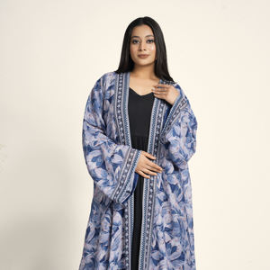 Abaya de Chifón con Estampado Floral para Mujer, Estilo Cardigan Largo Abierto por Delante, Moda Islámica para Ramadán y Eid - Product Image 3