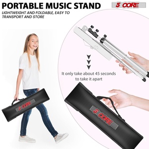 Soporte de Música Ajustable de 5 Niveles, 57 Pulgadas, Soporte de Escritorio para Partituras, Soporte de Libros Portátil Totalmente Metálico - Product Image 6