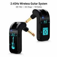 Système de guitare sans fil 2,4 GHz, émetteur-récepteur audio rechargeable WS-4 48K 16 bits 40 m pour guitare électrique, basse, clavier