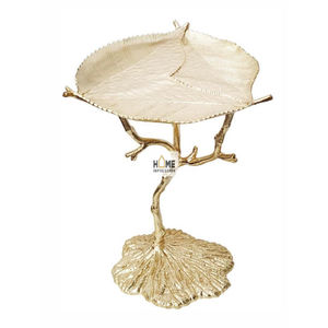 โต๊ะกาแฟโลหะคุณภาพสูง ดีไซน์ใบบัว ชุบทองคำแท้ เหมาะสำหรับบ้านหรู โรงแรม และห้องนั่งเล่น - Product Image 2