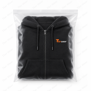 <b>Men's</b> Full Zip Hoodie <b>Black</b> Cotton Fleece Regular Fit Casual Hooded <b>Sweatshirt</b> with Front Pocket and Logo Print Zipper Hoodies - Product Image 6
