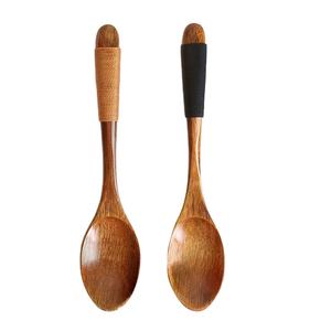 Cuchara de servidor de ensalada grande de madera ecológica hecha a mano india con textura ecológica patrón de remolino Servidor de ensalada par Hotel en casa - Product Image 1