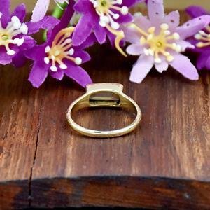 Bague signet en citrine naturelle faite à la main, or vermeil 18 carats, pierre de naissance de novembre, bijou fin, cadeau pour elle - Product Image 5