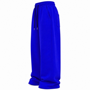 Pantalon de jogging décontracté en molleton pour femme, coupe droite ample, style streetwear, taille élastiquée avec cordon de serrage, en mélange de coton doux - Product Image 3