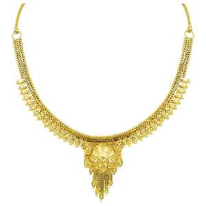 Wholesale Brass 14K 18K 24K Micron Gold Dubai Style Fashion Jewelry <b>Set</b>, Traditional Floral Design Forming Short Necklaces <b>Set</b>. - Product Image 5