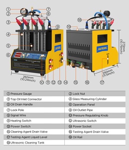 AUTOOL CT160 Nettoyeur et testeur d'injecteurs de carburant, machine de nettoyage ultrasonique, 4 cylindres, universel pour auto, dernière version [Expédition immédiate] - Product Image 4