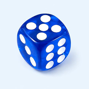 Dés de jeu décoratifs en résine pour jeux de société, jeux de table et cadeaux personnalisés. Ensemble de dés en résine bleue avec points blancs. - Product Image 3
