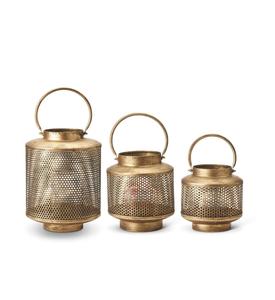 Mini lanterne en cuivre finition antique, lanterne à bougie faite à la main, porte-bougie en métal - Product Image 6