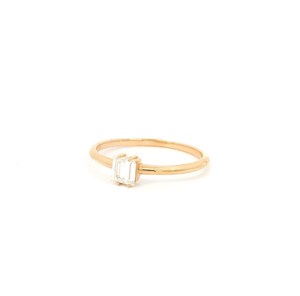 แหวนเพชรทรงบาแกตต์เพาะเลี้ยงในห้องปฏิบัติการ แบบซ้อนได้ ทองคำแท้ 14K 18K ดีไซน์เรียบหรู ประดับเพชรเม็ดเดียว สำหรับใส่ทุกวัน ขายส่ง - Product Image 1