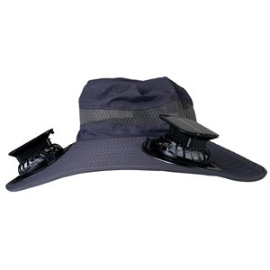 Cappello da Sole Outdoor UPF50+ a Tesa Larga con 2 Ventole Ricaricabili ad Energia Solare, 3 Velocità del Vento, Traspirante, Impermeabile, in Nylon, Cappello Promozionale - Product Image 2