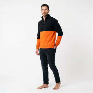 Sweat-shirt demi-zip en molleton mi-lourd, personnalisable pour marques de streetwear, vente en gros directe usine - Product Image 2