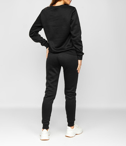 Survêtements en molleton streetwear coupe classique OEM/ODM de haute qualité pour femme, ensemble décontracté 2 pièces uni vintage pour l'hiver - Product Image 4