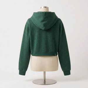 Women’s Premium <b>Cropped</b> <b>Zip</b>-<b>Up</b> Hoodie – Oversized Fleece Streetwear Sweatshirt for Casual Fashion wholesaler fleece crop top - Product Image 2