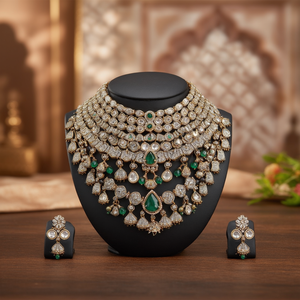 Varnika Polki Designer Fine Jewelry Necklace Set - Product Image 3