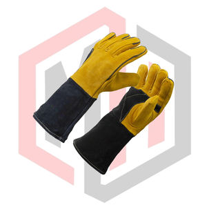Guantes de Seguridad Completos de Cuero Vacuno, Guantes de Soldadura con Refuerzo en la Palma, Guantes de Soldadura TIG MIG para Bomberos, Antiestáticos y Anti-Impacto - Product Image 2