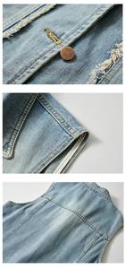 Gilet de travail en jean vintage pour homme, le plus vendu, multi-poches, zippé, sans manches, style motard rétro, respirant, coupe-vent - Product Image 3