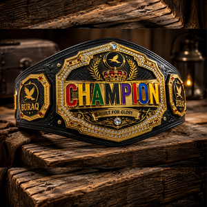 Cinturón de Campeonato BURAQ con Placas de Latón, Hebilla de Aleación, Impresión por Transferencia de Calor, Cinturón Metálico Formal - Product Image 1