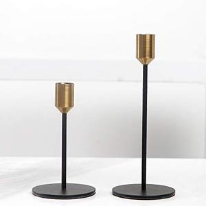 Gold <b>Black</b> Metal <b>Candlestick</b> <b>Holder</b> Decorative Candle Stand for Home Decor Party Table Centerpiece - Product Image 3