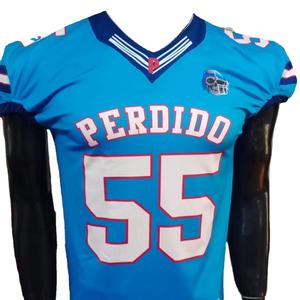 Camiseta de fútbol americano de talla grande con foto real, pantalones cortos transpirables, bordados de sarga, sublimación, paquete de jugador integrado - Product Image 1