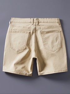 Shorts en jean pour homme, été, extensibles, respirants, longueur genou, couleur unie, tendance, polyvalents, petite taille, du Bangladesh. - Product Image 4