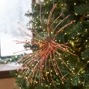 Rama Decorativa con Cuentas Rojas y Doradas para Árbol de Navidad, para Decoraciones Festivas - Product Image 5