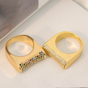 Anillos de Circonia de Última Moda, Anillos de Mujer con Circonia Colorida Chapados en Oro de 21k para Bodas y Fiestas - Product Image 4