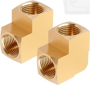 Conexión en T de latón forjado con rosca hembra de 1/4 y cabeza hexagonal - Product Image 4
