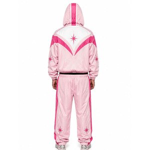 Factory Custom <b>Stitching</b> Zipper Windbreaker Jacket and Baggy Nylon Pants Set Jogging Suit Windbreaker Nylon Design <b>Tracksuit</b> Set - Product Image 2