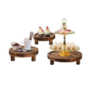 Ensemble de supports décoratifs en bois massif pour buffet, présentoirs en bois pour aliments, boîtes pour mariage, réceptions, traiteur, hôtel, vente en gros - Product Image 1