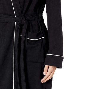 Albornoz con Capucha Negro de Lujo Unisex con Logotipo Personalizado, 100% Algodón Velour, Ropa de Dormir Suave y de Secado Rápido para Hombre - Product Image 6