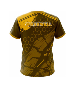 Camiseta de Fútbol Geométrica Negra y Roja para Hombre, Manga Corta, Absorbe la Humedad, Ajuste Atlético, Ropa Deportiva para Equipos - Product Image 5