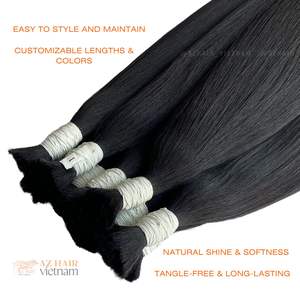 Meilleure Qualité 12A Grade Remy Cheveux Naturel Noir En Vrac Vietnamien Extensions de Cheveux Humains Longue Durée avec Prix de Gros - Product Image 3