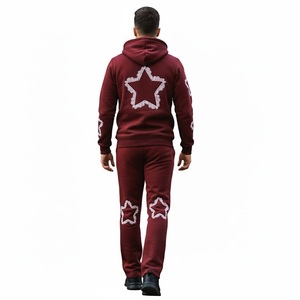 Conjuntos de Sudadera y Pantalones Deportivos con Efecto Desgastado, Sudaderas con Cierre y Capucha, Conjuntos Deportivos 100% Algodón - Product Image 6