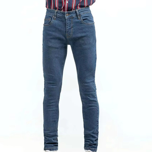 Nuevos Pantalones de Mezclilla Azules para Hombre, Estilo Casual, Corte Recto, Cintura Alta Elástica, Jeans de Mezclilla - Product Image 1