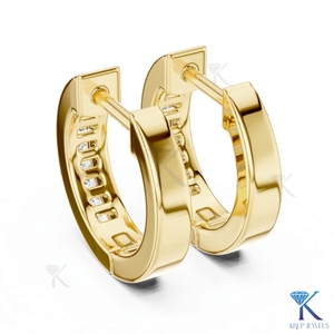 Lab Grown CVD HPHT Diamond Channel Set Huggie Hoop <b>Earrings</b> 14K <b>Solid</b> Gold Luxury Women Wedding Bridal Jewelry KRUP JEWELS - Product Image 4
