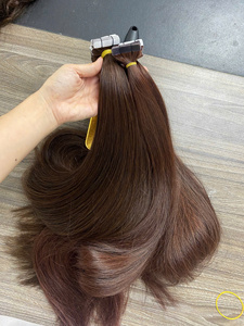 Zenohair Extensions de cheveux 100% naturels Remy vietnamiens lisses ondulés à bandes adhésives PU 100g décolorées 2026 - Product Image 3