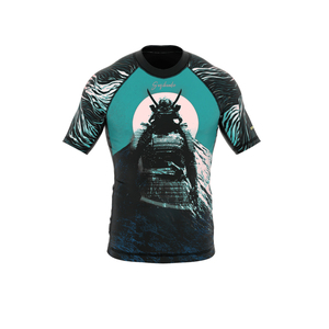 T-shirt de compression unisexe à manches courtes Samurai Warrior, impression par sublimation, logo frontal, UPF50+, séchage rapide, polyester - Product Image 1