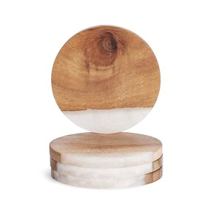 Elegant Wood Resin <b>Coaster</b> <b>Set</b> by NEHA ENTERPRISES Handmade Wooden Tea Cup <b>Coasters</b> for Kitchen Accessories - Product Image 5