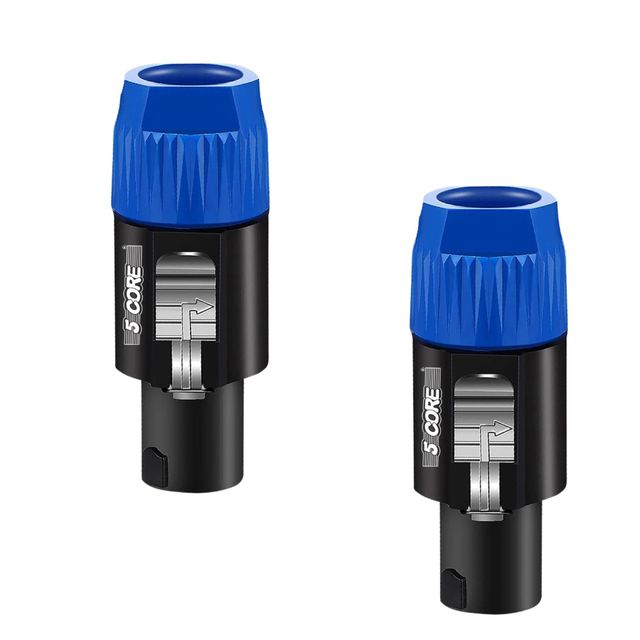 High Quality 5 Core Speakon Adapter 2 Pack Audio Jack Male Pin Speaker Connector BGO High End Audio Jack Adapter
